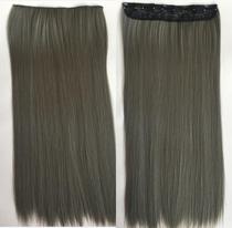Wig hair piece Smoke gray five-clip one-piece hair piece Matte chemical fiber material five-clip hair piece
