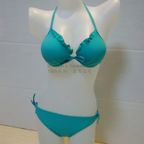 European and American foreign trade original single lace swimsuit soak hot spring bikini swimsuit Lake green female bikini split sexy swimsuit