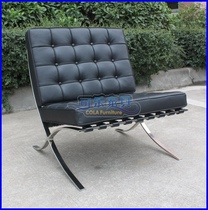  CL3001 unit-Imported black leather Barcelona chair single sofa