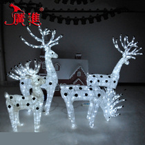 Guangjin Christmas holiday decoration deer scene deer LED luminous four deer hotel iron decoration activity deer