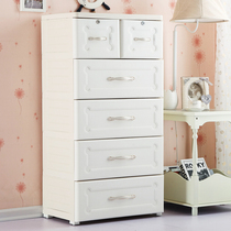Fuqiang European-style baby storage cabinet finishing cabinet baby wardrobe drawer-style locker thickened plastic five-drawer cabinet
