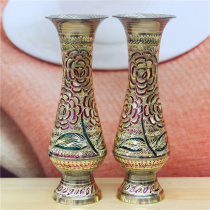Pakistan handicrafts direct sales bronze bronze sculpture 12-inch couple Japanese vase home decoration BT486