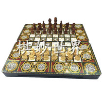 Promotional wooden chess board wooden box large solid wood chess folding wooden backgammon three-in-one