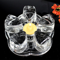 Candle holder Tea tray Tea house Heart-shaped glass insulation base Flower tea pot Kettle heating base