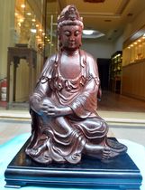Indian leaflet red sandalwood disassembled old material whole material carved Guanshiyin Bodhisattva solid material good quality