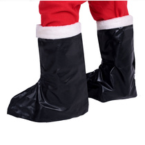 Qiqifang Christmas decoration Santa Claus boots Christmas dress boots shoes adult children men and women Black