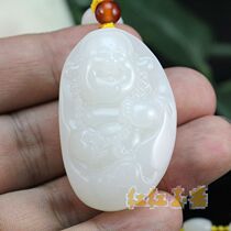 Xinjiang Hetian Jade mutton White Jade seed pendant Hetian Jade Buddha pendant womens suet Jade Buddha pendant