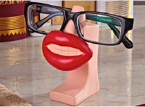 Creative glasses stand Red lip glasses display display stand Exhibition counter glasses shop decoration exaggerated props