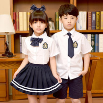 Class clothes summer graduation photos clothing Korean version of boys and girls short sleeve shirt set primary school uniforms kindergarten uniforms kindergarten uniforms