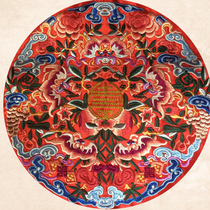 5 foto Baiu red bottom embroidery embroidered embroidered sheet DIY coat bag accessories Chinese wind round embroidered supplement