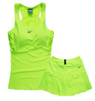 Youth vitality leisure sports suit Womens fitness sleeveless tennis skirt suit with chest pad vest shorts skirt Summer dress