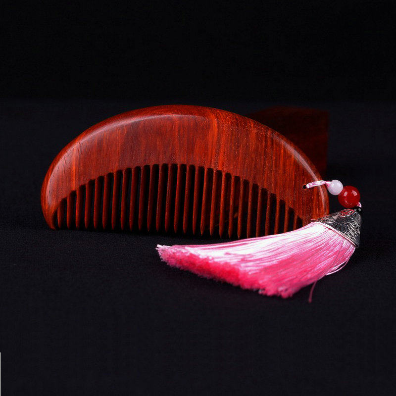 Small leaf purple sandalwood comb comb redwood comb wood comb handcraft wood comb anti-static wood comb