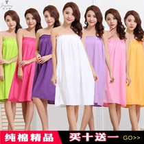 Beauty salon bath skirt customer service Bathrobe bandeau Yukata chest-wrapped pajamas Sweat steaming clothes Pure cotton womens sauna clothes guest clothes