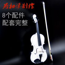 White Violin musical instruments Beginner children adult violin students use professional practice handmade solid wood
