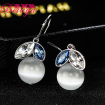 Belia cats eye stone imitation Crystal sweet cherry earrings female Korean temperament fashion earrings earrings ear hook
