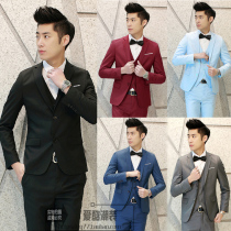 Fashion slim-fit suit suit Autumn and winter groom best man wedding dress professional formal mens small suit three-piece suit