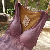 Japanese special cabinet original single woman plus suede vest thickened tobra cup close-fitting warm gold waistcoat