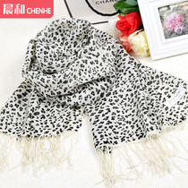 Wool scarf womens autumn and winter seaside tourism vacation long tassel shawl beach towel