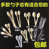 Sunshine Catering Service Disposable Plastic Pudding Spoon Long Handle Spoon Independent Packaging Thickening
