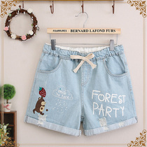 Yu Feifan junior high school high school students denim shorts thin section loose tight belt summer big boy new 2021 girl pants
