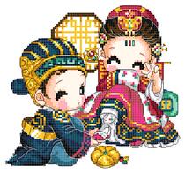 Cross stitch electronic drawings 4673 sweet cute cartoon pillow figure 96W * 89H21 color PAT source file