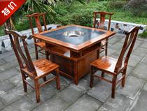 Factory direct customized marble solid wood cabinet type hot pot table and chair battery stove liquefied gas gas stove