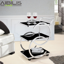 New high-end European three-layer tempered glass dining car wine car restaurant trolley bread snack car beauty car