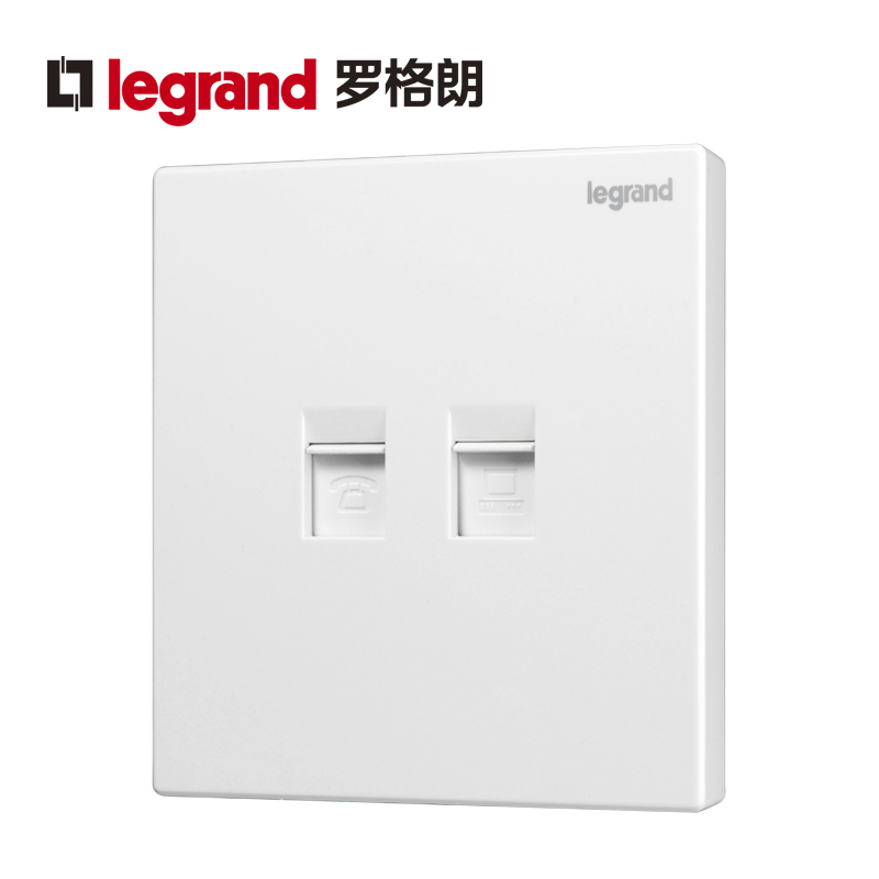 TCL Rogland Switch and Socket Classic White Telephone Computer Network Line Voice Super-strong Signal Type 86