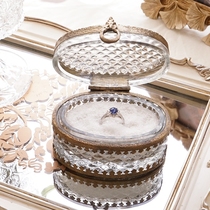 Indian jewelry storage box Nordic earrings vintage old European glass brass ins powder room desktop ornaments