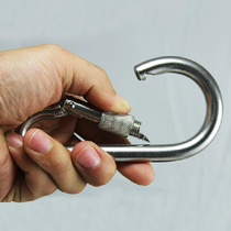 Special price stainless steel 304 mountaineering buckle pure steel belt lock quick Hanging Rock climbing safety buckle spring buckle 6 8 10 14