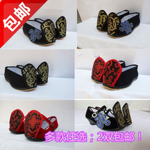 Han and Tang applique embroidered student shoes Hanfu cloth shoes mens cocked shoes womens high-heel wedding shoes etiquette