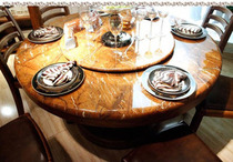 A Zijin Pear wood solid wood Marble dining table E138S