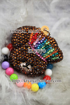 Austrian crystal stick Diamond Indian Reading Bear School bear keychain pendant customization