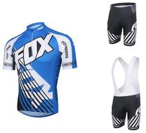 XS-4XL ~ 2016 Blue fire fox male bike Cycling short sleeve riding suit Breathable Harness Sportswear
