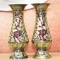 Pakistan handicrafts direct sales bronze bronze sculpture 8-inch vase home decoration gift BT471 punch diamond price