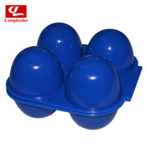 Outdoor camping four-grid egg box 4-grid egg clip 4 eggs storage shatterproof portable plastic egg blue egg box