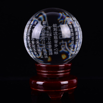 Lingkun White Crystal Prajna Heart Sutra Ball Feng Shui Peaks Great Grief Curse Living Room Gifts Opening Gifts with Base