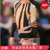 Durian fire ice butterfly professional custom skating clothes rhythmic gymnastics performance clothing black orange rhythmic gymnastics clothing