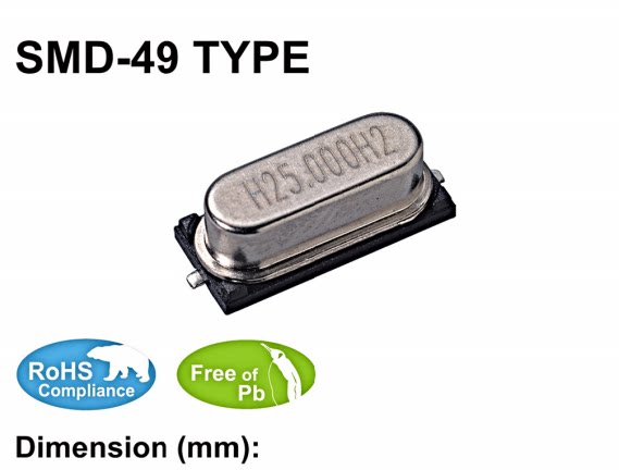 HC-49SMD 49SMD 22.1184M 22.1184MHZ 2-foot passive patch crystal