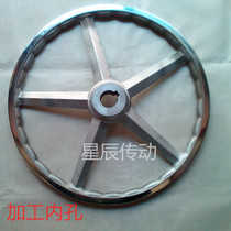 Cast iron handwheel cast iron chrome-plated corrugated hand wheel square side handwheel outer diameter 400 hole 32 keyway 10 customized non-standard