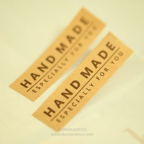 Kraft paper hand made sealing self-adhesive vintage zakka handmade baking packaging decoration sticker 1 sheet 18 pieces