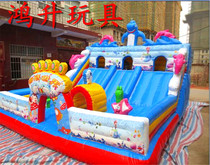 New spot bear-infested slide inflatable trampoline inflatable jumping bed castle square trampoline