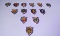  Foreign trade Italian version of the Holy Family Jesus Virgin Mary Statue Triangle card DIY Rosary accessories Catholic relics