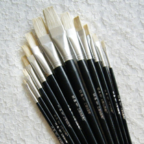 Shanghai oil brush factory raw flower brand pig Mane flat peak long rod oil brush acrylic brush NO 661