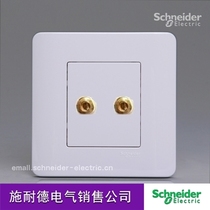 Schneider switch socket two-position double-head two-hole single audio tap series White 86 panel