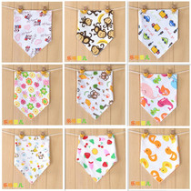 Baby Triangle Towel Baby Apron Rice Pocket Dark Buttoned Triangle Towels Baby Spat Towel Double Layer Full Cotton Softness