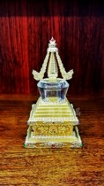 Taiwans original high-quality crystal Pilgrim Tower gilt gold Bodhi pagoda can be hidden large