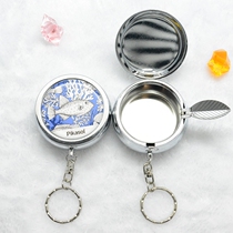 Creative personality stainless steel ashtray mini portable ashtray with lid sealed pocket ashtray bag