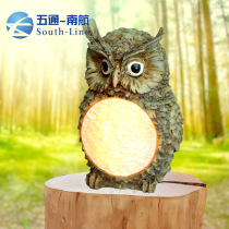 Export single light control solar resin lamp garden lamp owl lamp garden lamp villa lamp