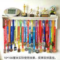 Marathon trophy display rack Medal pylons Wall shelves Multi-function pendulum bench Solid wood shelves